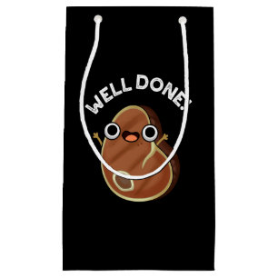 Gut gemacht Funny Steak Pun Dark BG Kleine Geschenktüte