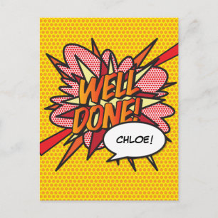 GUT GEMACHT Lustiges Retro-Comic-Book-Pop-Art Postkarte