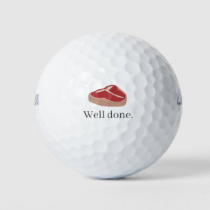 'Gut Gemacht' Lustiges Spaßiges Steak-Essen Wortwi Golfball