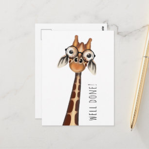 Gut gemacht! Postkarte - Studium Giraffe