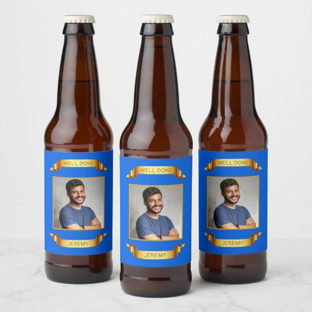 Gut gemachte Goldcroll, kundenspezifisches Foto -  Bierflaschenetikett (Flaschen)