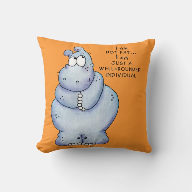 Gut gerundeter Hippo-Blue Hippopotamus Kissen (Vorderseite)