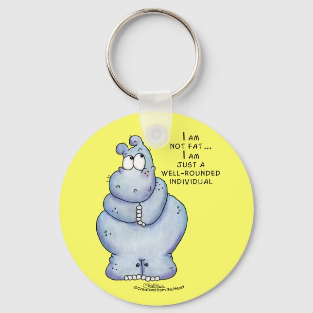 Gut gerundeter Hippo-Blue Hippopotamus Schlüsselanhänger (Vorderseite)