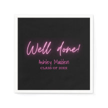 Gut geschaffene Neon Pink Moderne Graduierungspart