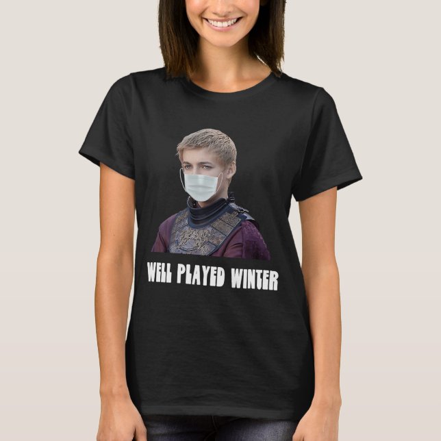 Gut gespielte Wintermasken halten die F auf T-Shirt (Vorderseite)