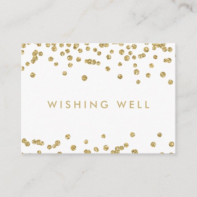 Gut Gold Imitate Glitzer Confetti White Begleitkarte (Vorderseite)