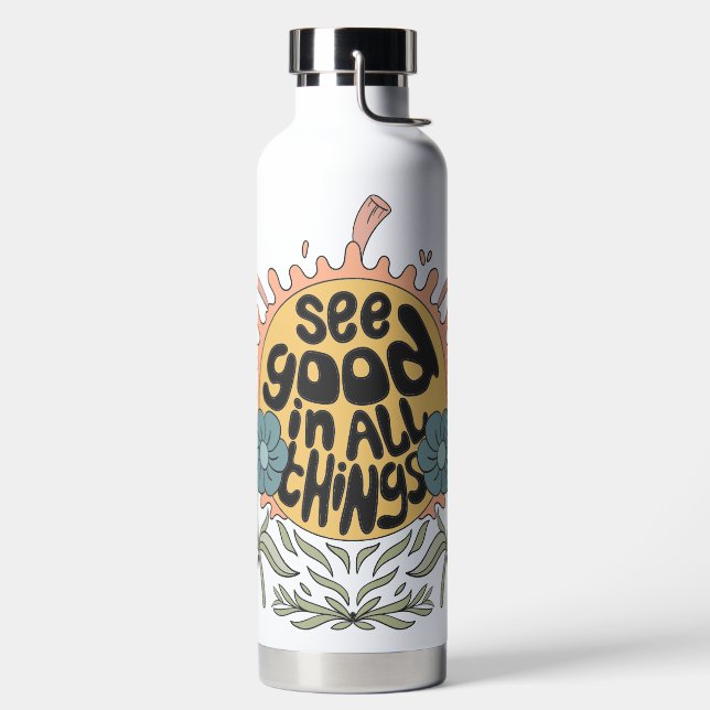 Gut in allen Dingen finden Hippie Graphic Trinkflasche (links)