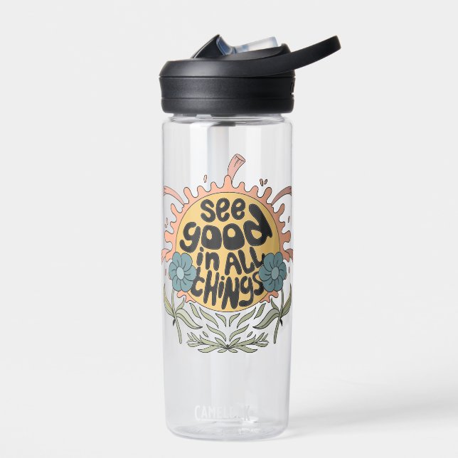 Gut in allen Dingen finden Hippie Graphic Trinkflasche (Links)