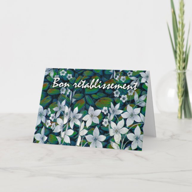 Gut in Französisch, Bon rétablisement, Blume Karte (Vorderseite)