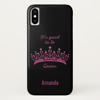 Gut, Queen Pink Glitzer Crown iPhone X Case zu sei