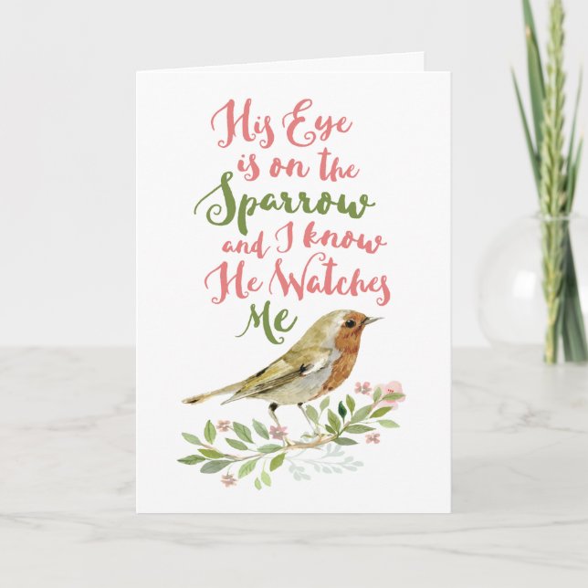 Gut - sein Auge ist auf der Sparrow-Pastel Karte (Vorderseite)