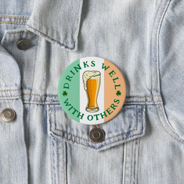 Gut trinken - St Patrick's Day Button (Beispiel)