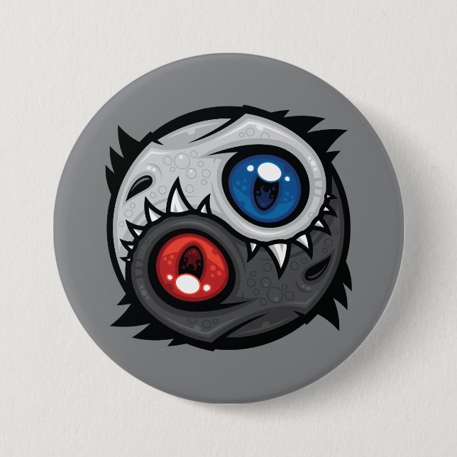 Gut-und-Böse-Drache Yin Yang Button (Vorderseite)