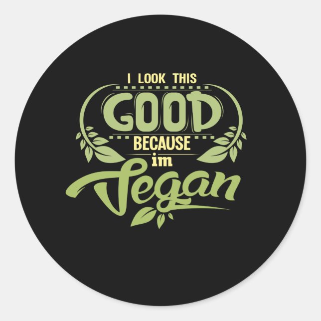 Gut Vegan Runder Aufkleber (Vorderseite)