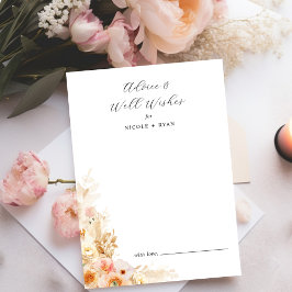 Gut Wünsche und Ratgeber Karte Peach, Cream Floral