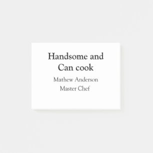 Gutaussehend und kann kochen Name Meisterkoch Datu Post-it Klebezettel