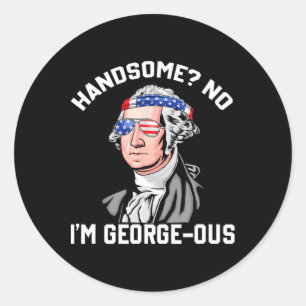 Gutaussehender Nein George Washington 1776 Lustige Runder Aufkleber