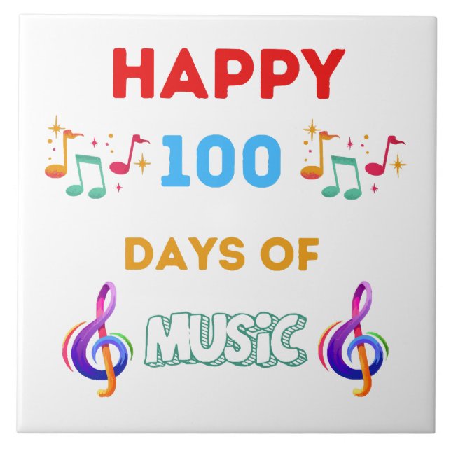 Gute 100 Tage Musik Fliese (Vorderseite)