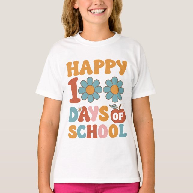 Gute 100 Tage Schule, freundliche Schriftart. T-Shirt (Vorderseite)