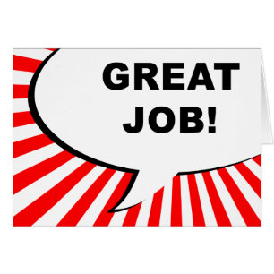 Gute Arbeit! Comic-Blase