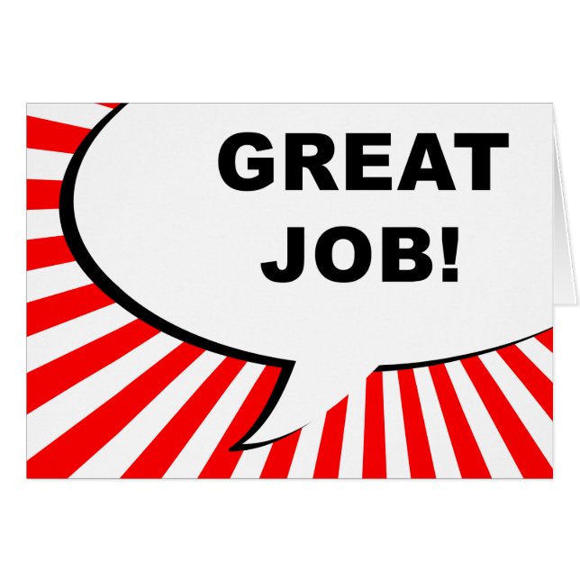 Gute Arbeit! Comic-Blase (Vorderseite (Horizontal))