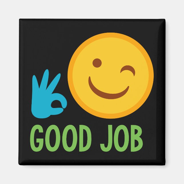 Gute Arbeit Emoji Magnet (Vorne)