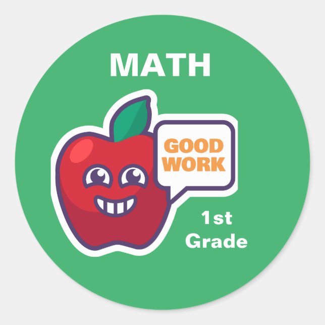 Gute Arbeit! Math Award Sticker für Studenten indi (Vorderseite)