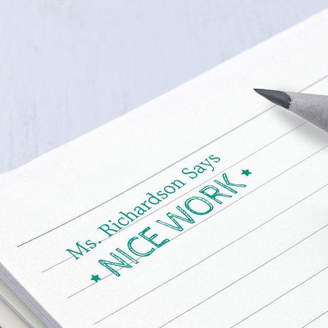 Gute Arbeit | Personalisierte Lehrkräfte Permastempel (Nice Work | Personalized Teachers Self-inking Stamp)