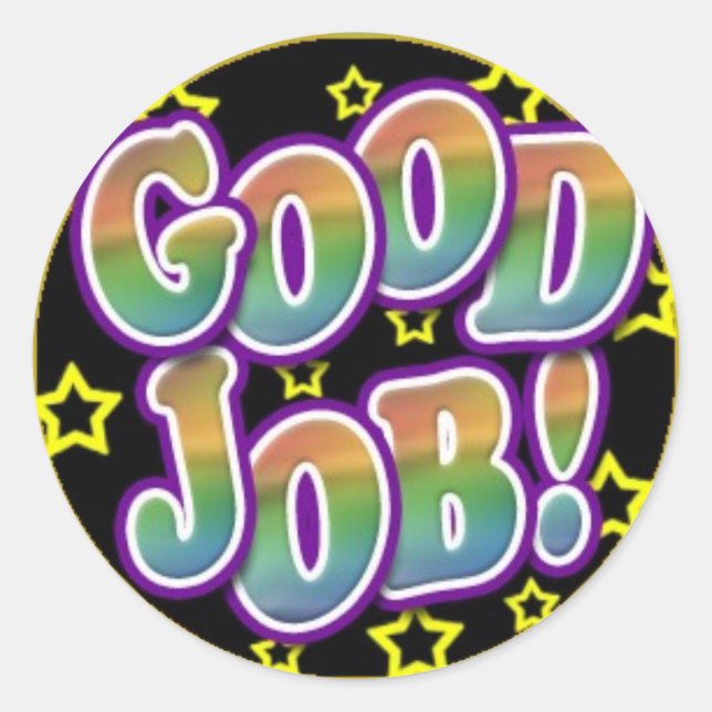 Gute Arbeit Runder Aufkleber (Vorderseite)