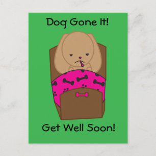 Gute Besserung Hund weg ist lustig Personalisieren Postkarte