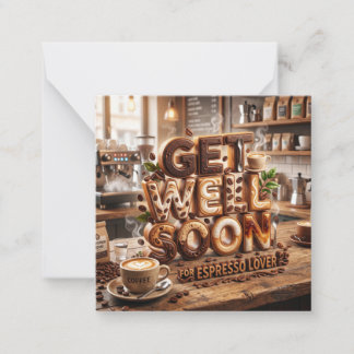 Gute Besserung Karte für Espresso-Kaffee-Liebhaber