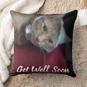 Gute Besserung Katzen Zitat Humor Foto  Kissen