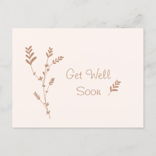 Gute Besserung Minimale Floral Grußkarte Postkarte