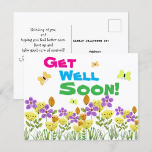 Gute Besserung mit Farben  Postkarte