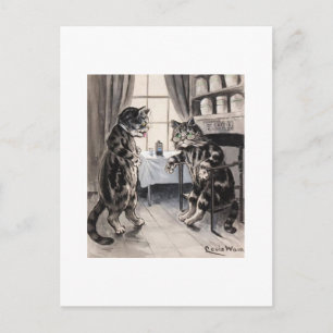 Gute Besserung Vintage-Katzenkarte Postkarte