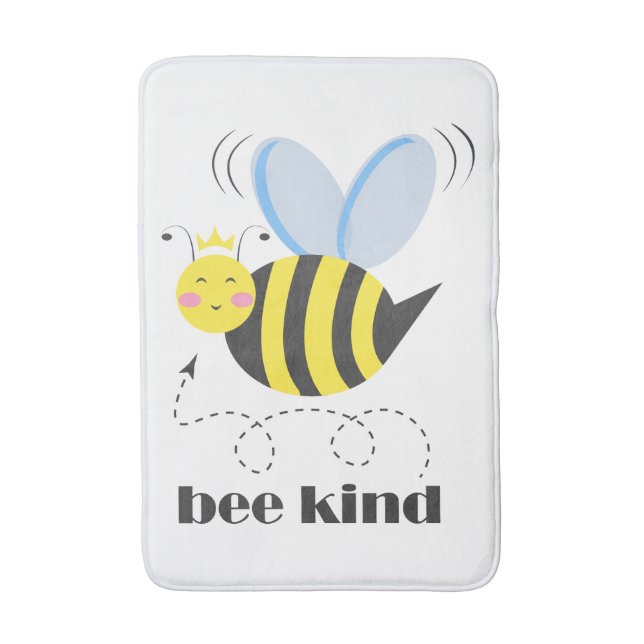 Gute Bienenprinzessin mit Krone und Slogan Bee Kin Badematte (Vorderseite Vertikal)
