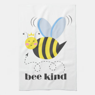 Gute Bienenprinzessin mit Krone und Slogan Bee Kin Geschirrtuch