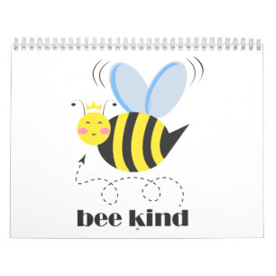 Gute Bienenprinzessin mit Krone und Slogan Bee Kin Kalender