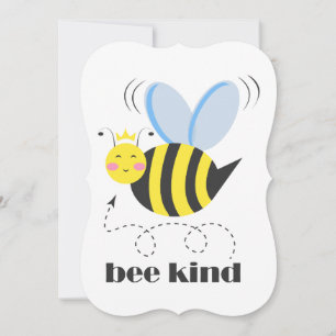 Gute Bienenprinzessin mit Krone und Slogan Bee Kin Mitteilungskarte