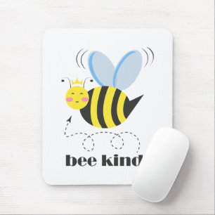 Gute Bienenprinzessin mit Krone und Slogan Bee Kin Mousepad
