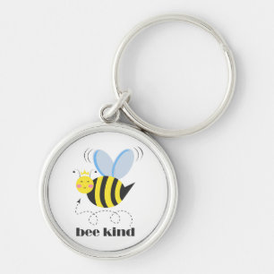 Gute Bienenprinzessin mit Krone und Slogan Bee Kin Schlüsselanhänger