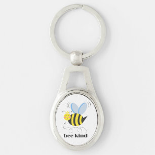 Gute Bienenprinzessin mit Krone und Slogan Bee Kin Schlüsselanhänger