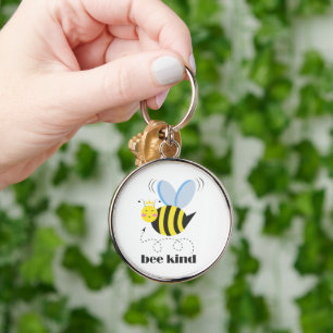 Gute Bienenprinzessin mit Krone und Slogan Bee Kin Schlüsselanhänger