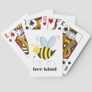 Gute Bienenprinzessin mit Krone und Slogan Bee Kin Spielkarten