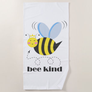 Gute Bienenprinzessin mit Krone und Slogan Bee Kin Strandtuch
