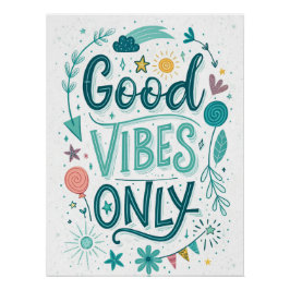 Gute Bilder nur - farbenfrohe handgeschriebene Ins Poster