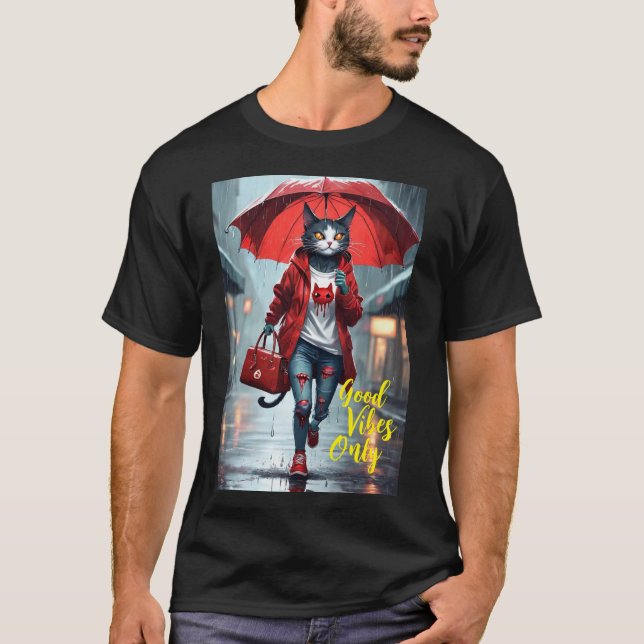 Gute Bilder nur: Katze im Rain Graphic T - Shirt (Vorderseite)