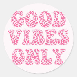 Gute Bilder nur VSCO Girls Pink Leopard Print Runder Aufkleber