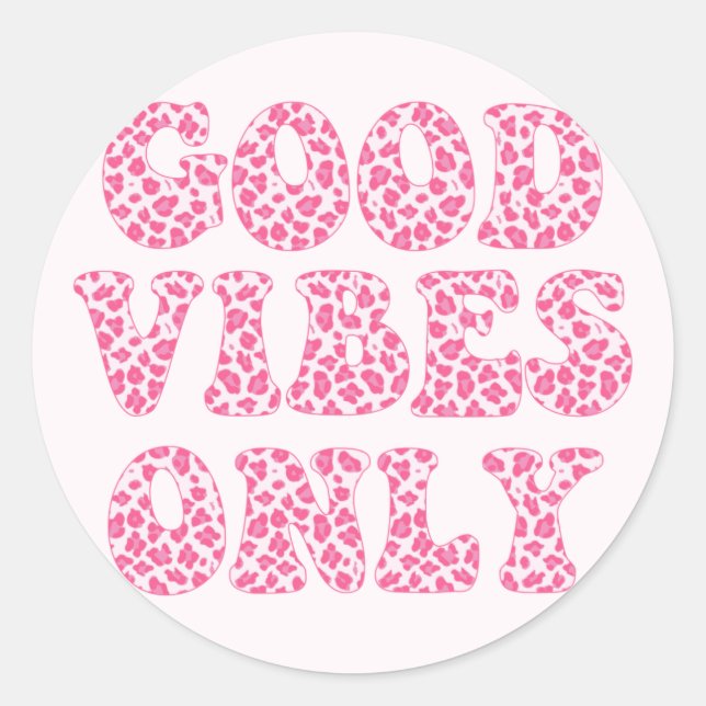 Gute Bilder nur VSCO Girls Pink Leopard Print Runder Aufkleber (Vorderseite)