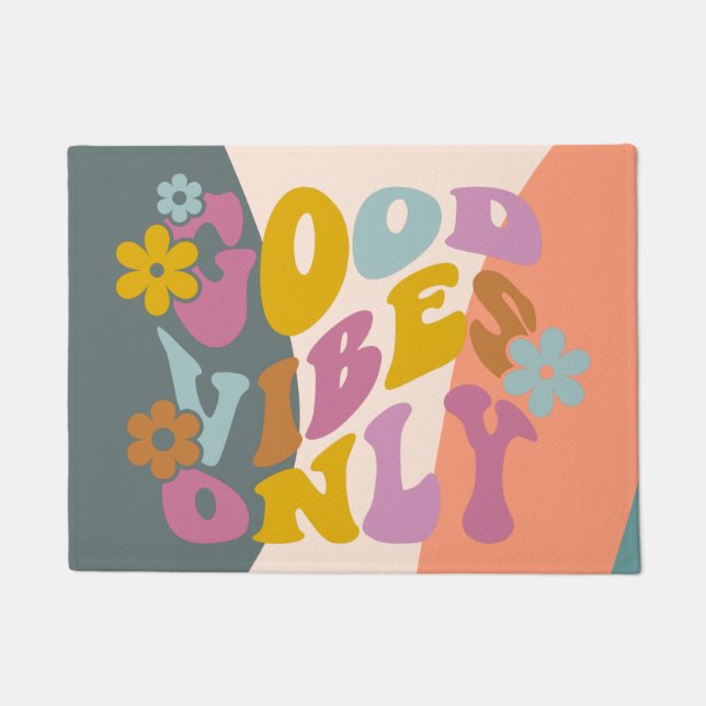 Gute Bilder nur Zitat Retro 60er Hippie Design Fußmatte (Vorderseite)